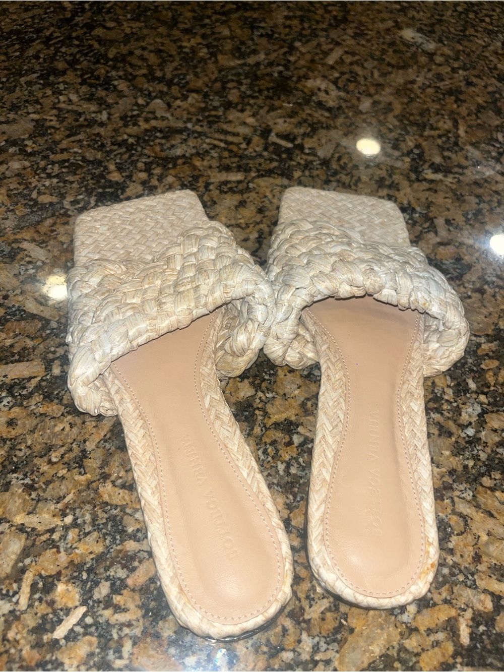 Bottega Veneta Braided Square-Toe Slide Sandals - Natural - Picture 2 of 5